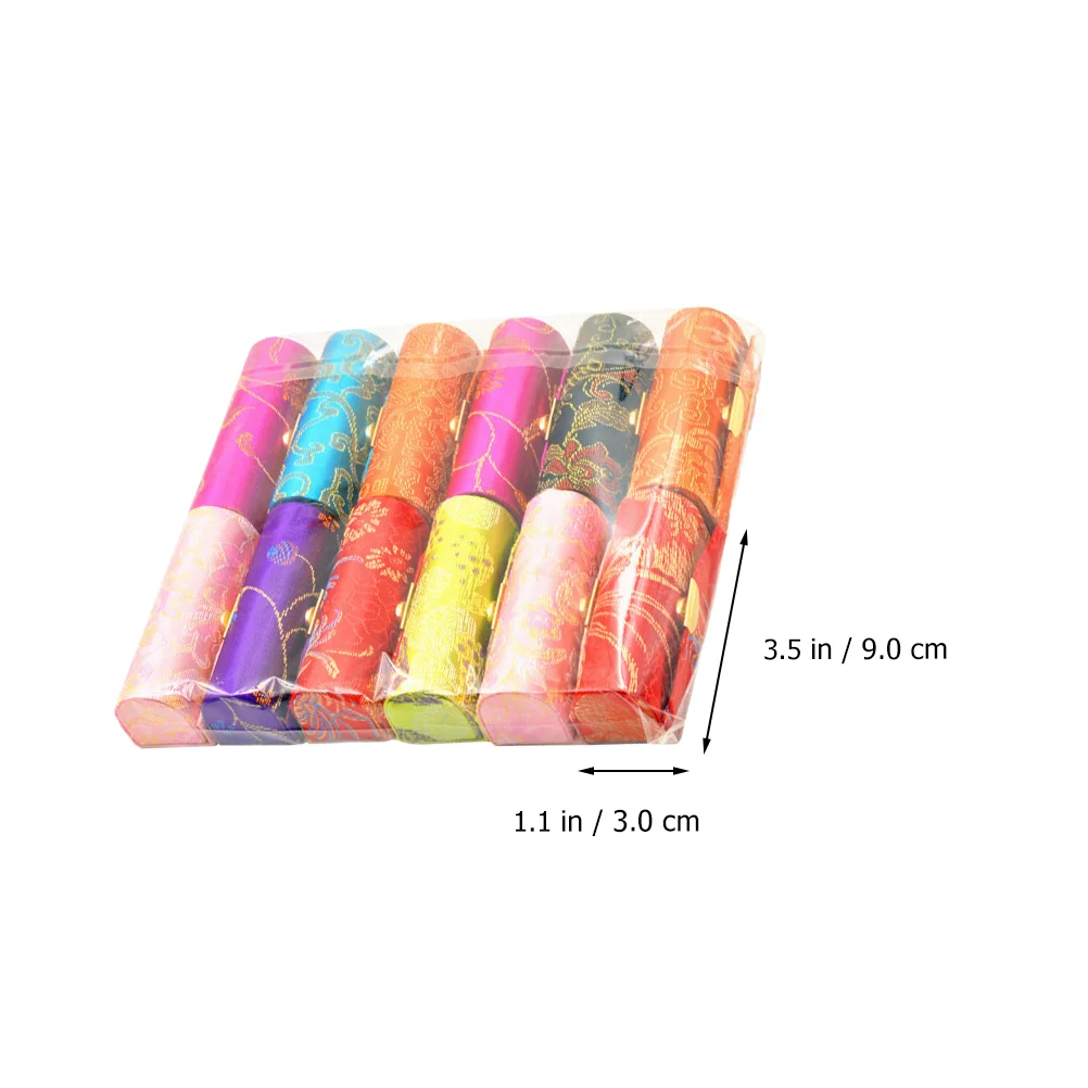 12 Pcs Lipstick Case Storage Box Container Balm Delicate Holder Retro Style for Woman Silk