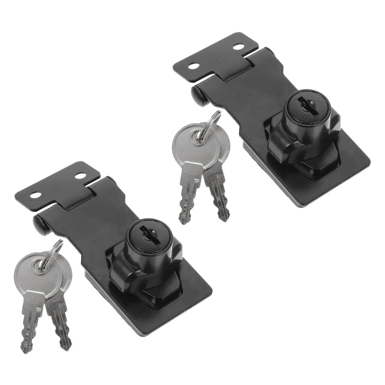 Black Twist Knob Keyed Locking Hasp for Cabinet, Drawer & Furniture – Secure Door Latch
