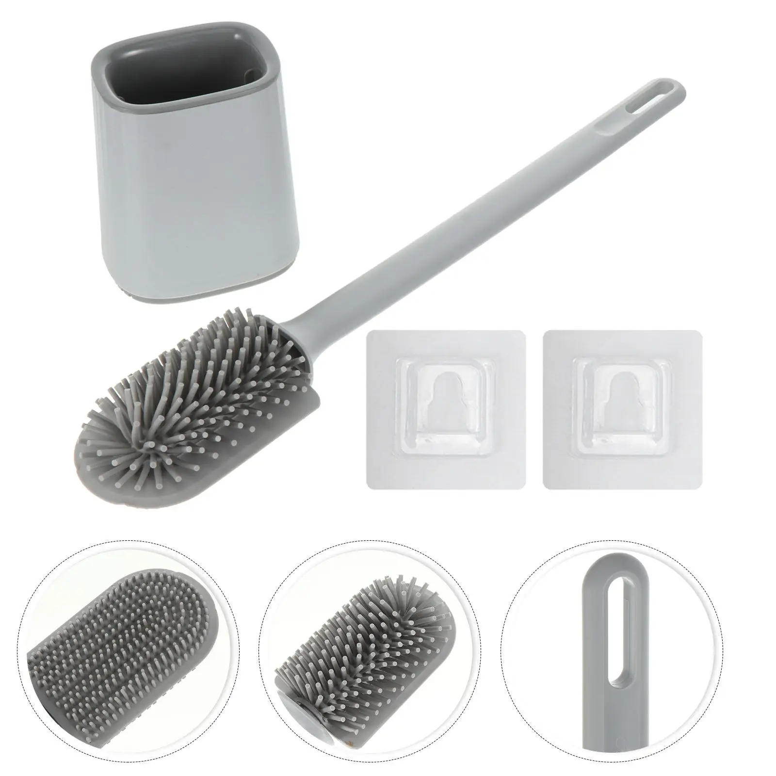 

1Pcs Toilet Brush Kit PP Tpr Construction Leak Proof Design Smooth Texture Efficient Toilet Cleaning Brush Household
