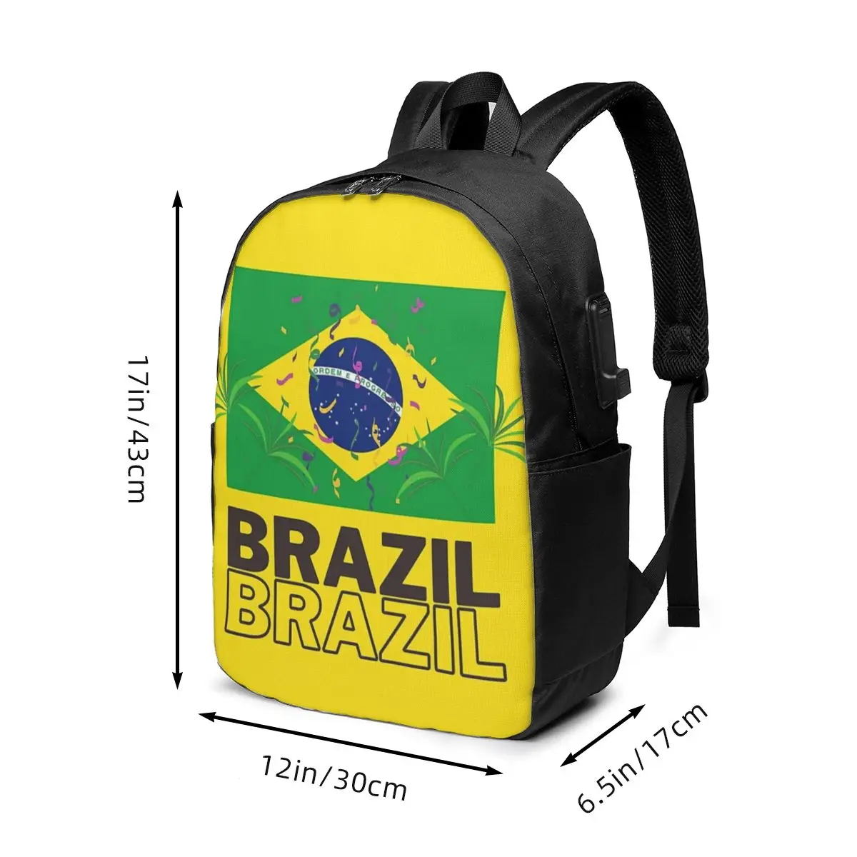 Brazil National Flag  Backpack Travel Notebook Bag Computer College Student School Bag Laptop Shoulder Bags for Men Women view 6