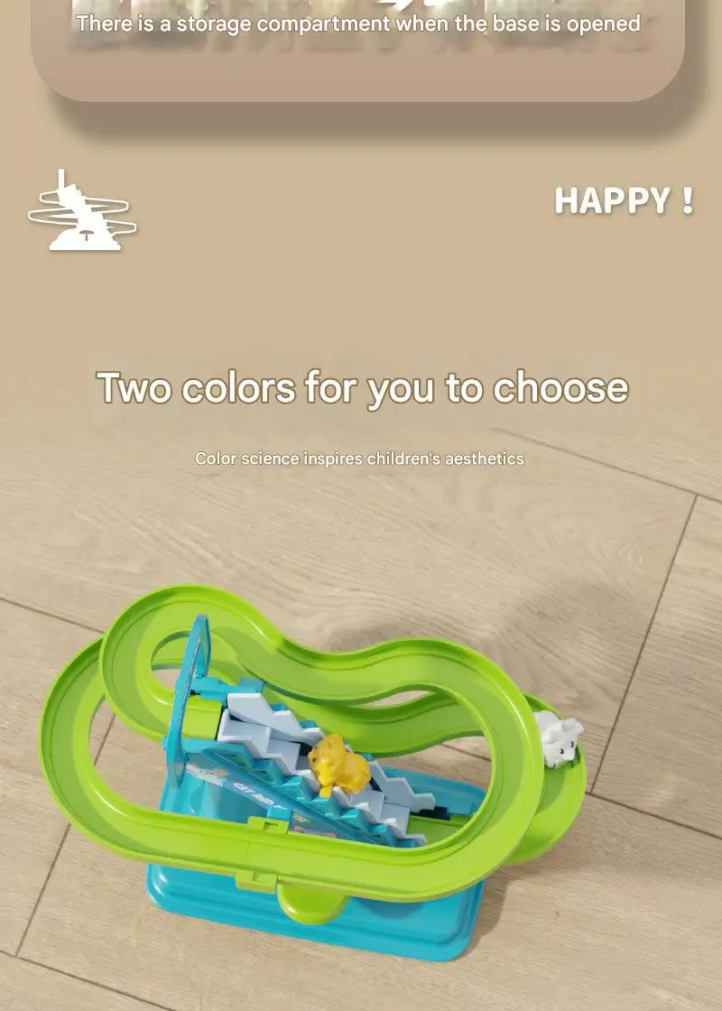 Zestaw zabawek: Elektryczna torba na kółkach z kotem i myszką, tor wyścigowy DIY, kolejka górska, zabawka edukacyjna dla dzieci, prezent.