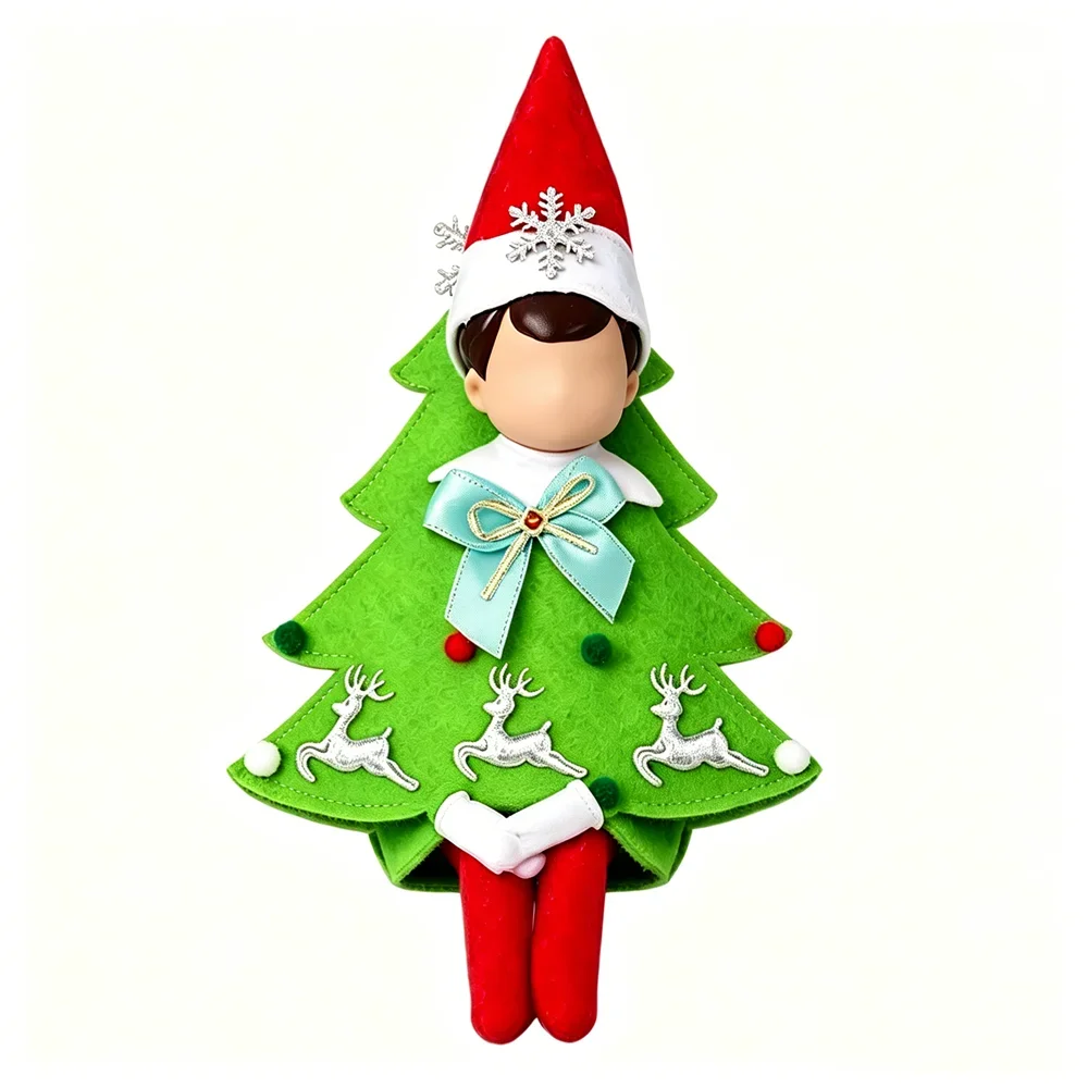 Christmas Elf Doll Accessories Clothes Gingerbread Man Snowman Spirit Christmas Outfit for Ef