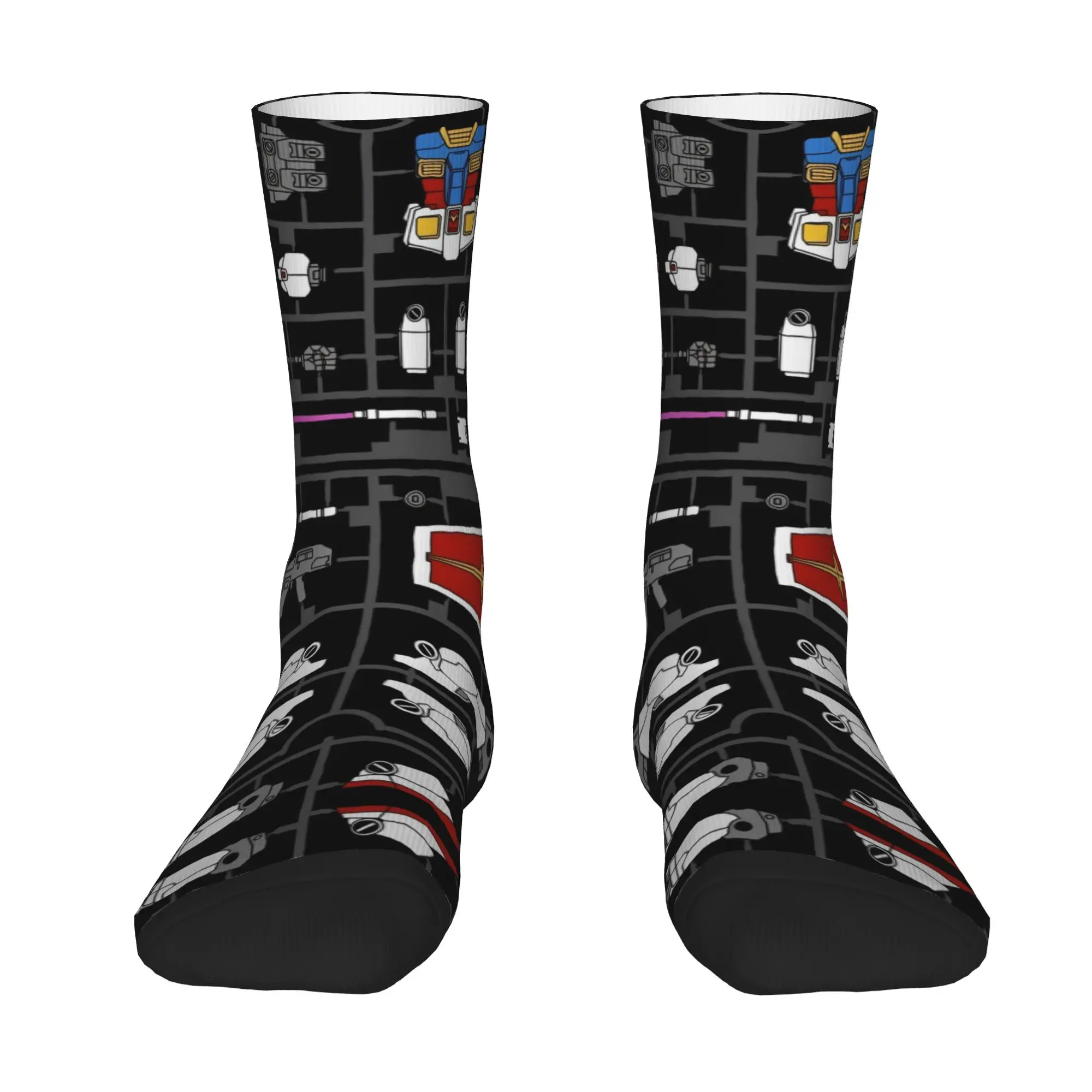 Funny Sock BANDAI Gundam 8 Rock Seamless Pattern Printed Men Socks Novelty Men's Socks