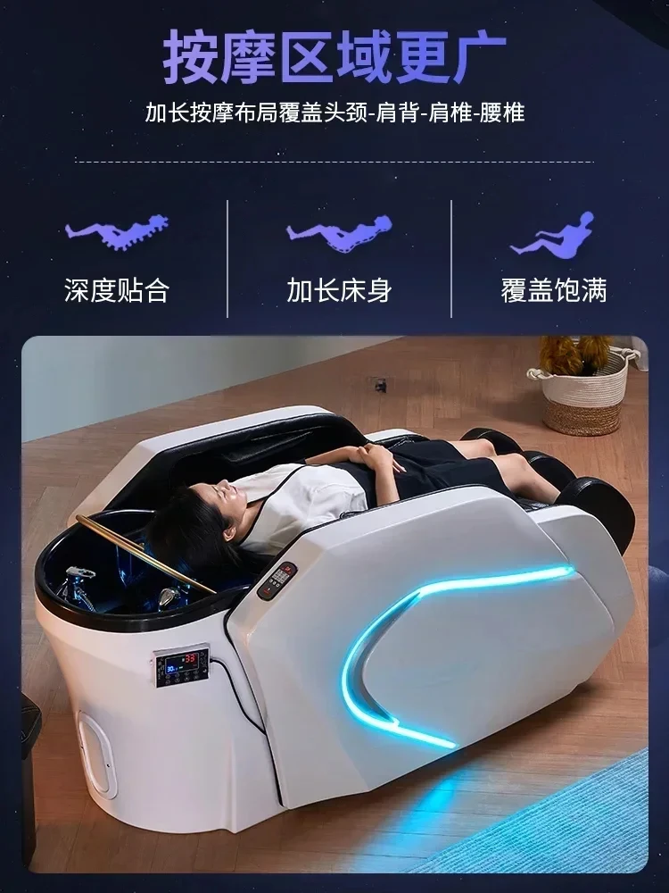 SS NewAutomatic Electric Intelligent Massage Shampoo Bed Barber Shop Thai Water Circulation Head Therapy Bed