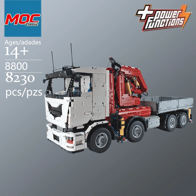 Specially Customized MOC Large Truck with Crane - Block Model - Trendy Educational Toys - Casual Building Game Toy Holiday gifts