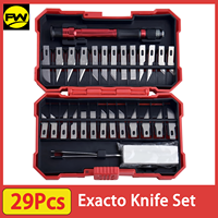 29Pcs Exacto Knife Set, Precision Cutter Hobby Knife Blades Set for Art Work Architecture Modeling Wood Leather Working
