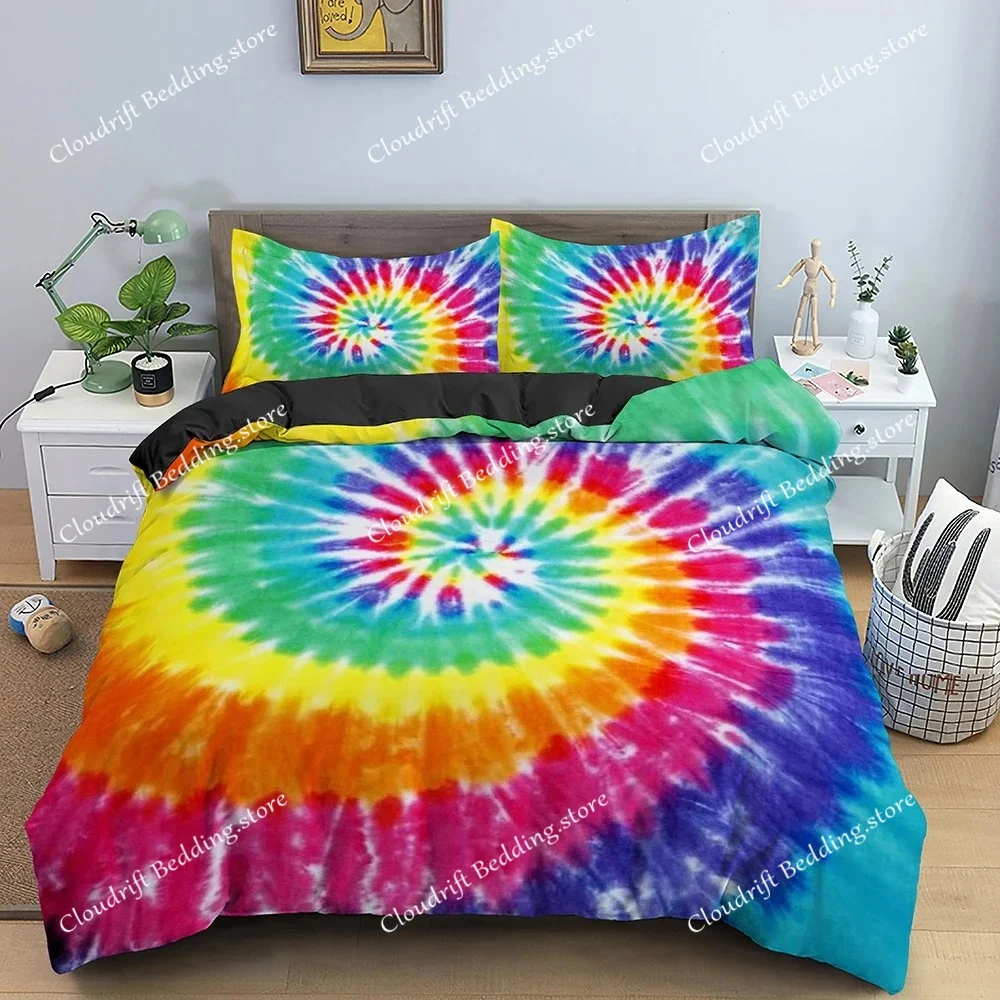 

Rainbow Printing Bedding Set Colorful Stripe Soft,Comfortable and Breathable Comforter Cover King Queen Size Bedclothes Set