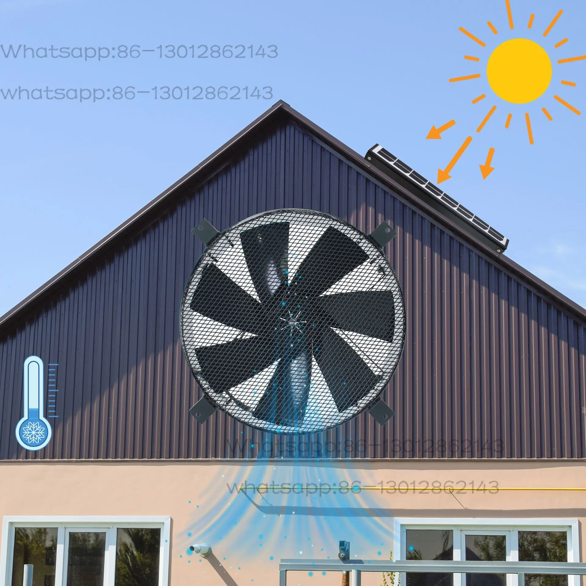 Solar Wall-Mounted Gable Ventilation and Exhaust Fan for Home Solar Powered Gable Wall Vent Fan for Efficient Home Cooling