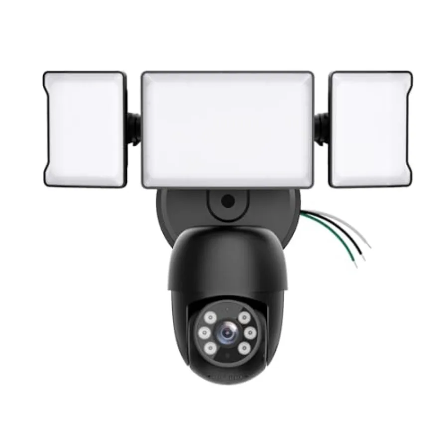 

Outdoor floodlight camera with 5500LM motion sensor light, 2K HD wired security light, color night vision, two-way audio, 7/24