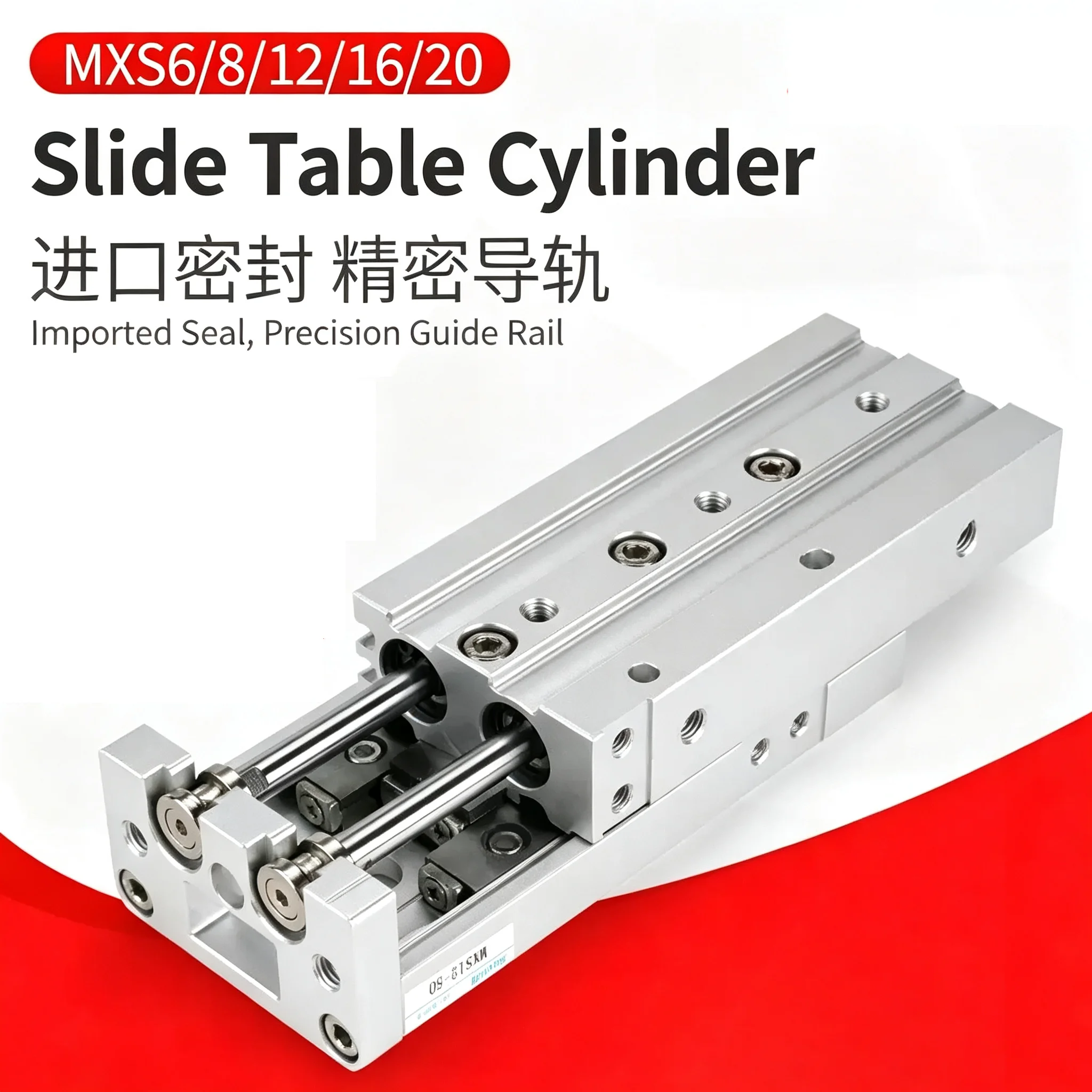 Cylinder MXS6 MXS8 MXS12 MXS16 MXS20 MXS25 Rail Slide Air Cylinder Type Air Slide Table Pneumatic