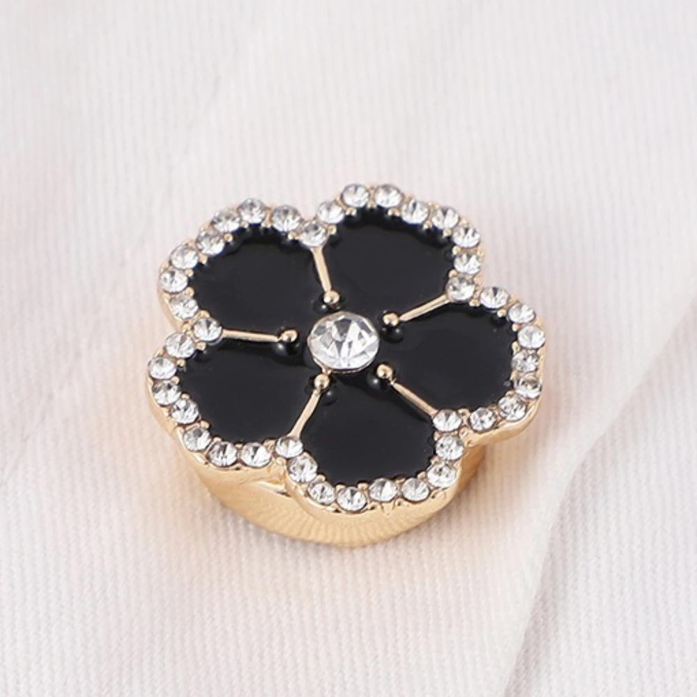 2 قطعة أزرار أكمام على شكل زهور على الطراز الكوري قميص نسائي فاخر من حجر الراين أزرار ملابس عصرية مستديرة إكسسوار أنيق بالجملة #3