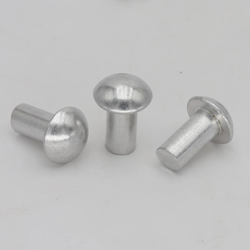 100pcs M5 M5*20 M5x20 Silver Tone GB867 DIN660 Aluminium Cap AL Aluminum Half Round Pan Head Solid Rivet