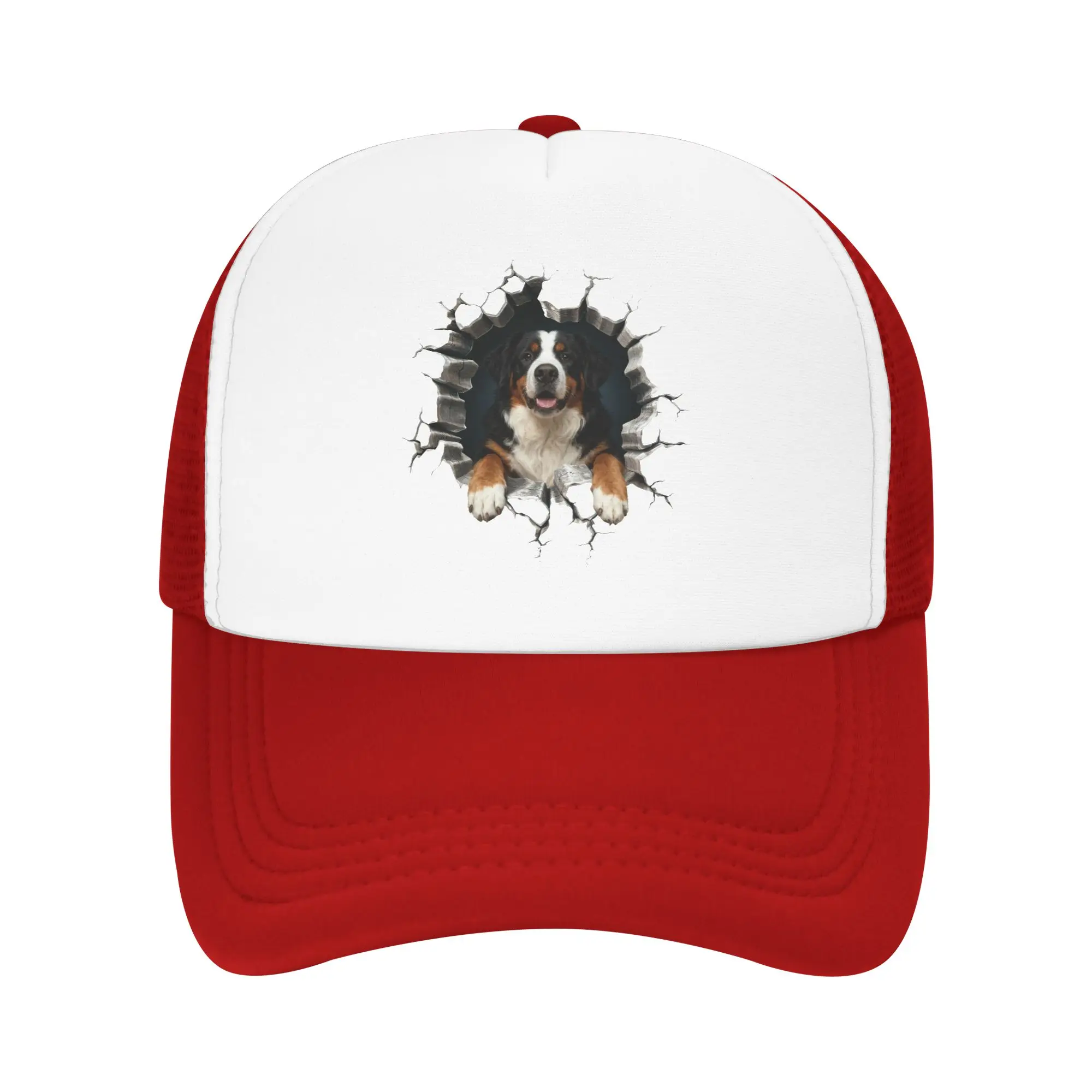 Breaking Through Bernese Mountain Dog Trucker Hat Women Men Adjustable Adult  Baseball Cap Hip Hop Dad Hat