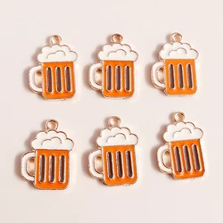 10pcs 19x14mm Lovely Enamel Cup Beer Charms Pendant for Jewelry Making Crafts Supplies Handmade Bracelets Earrings DIY Findings