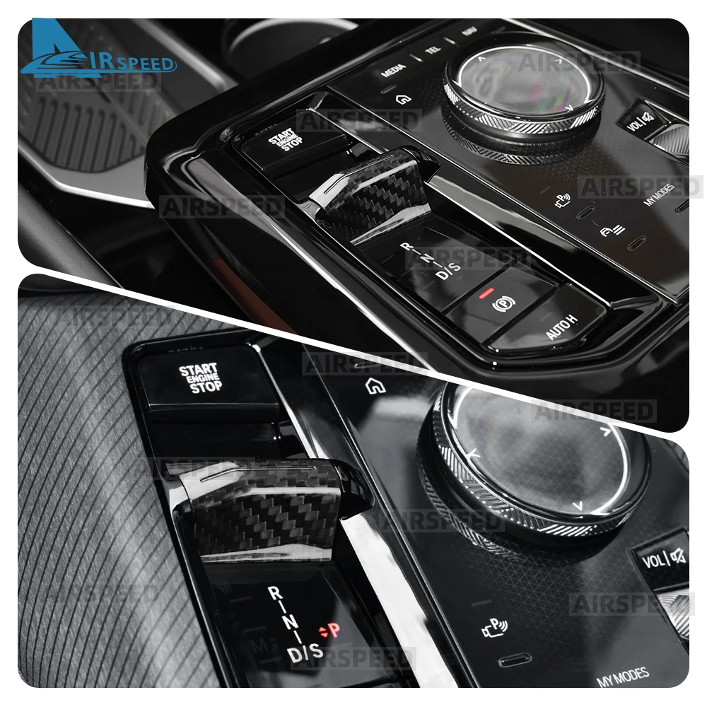 ألياف الكربون الجافة الصلبة الحقيقية لسيارات BMW X3 G45 M3 G80 2025 IX i20 2021-2025 i5 G60 5 Series G60 2024 2025 مقبض ناقل حركة السيارة