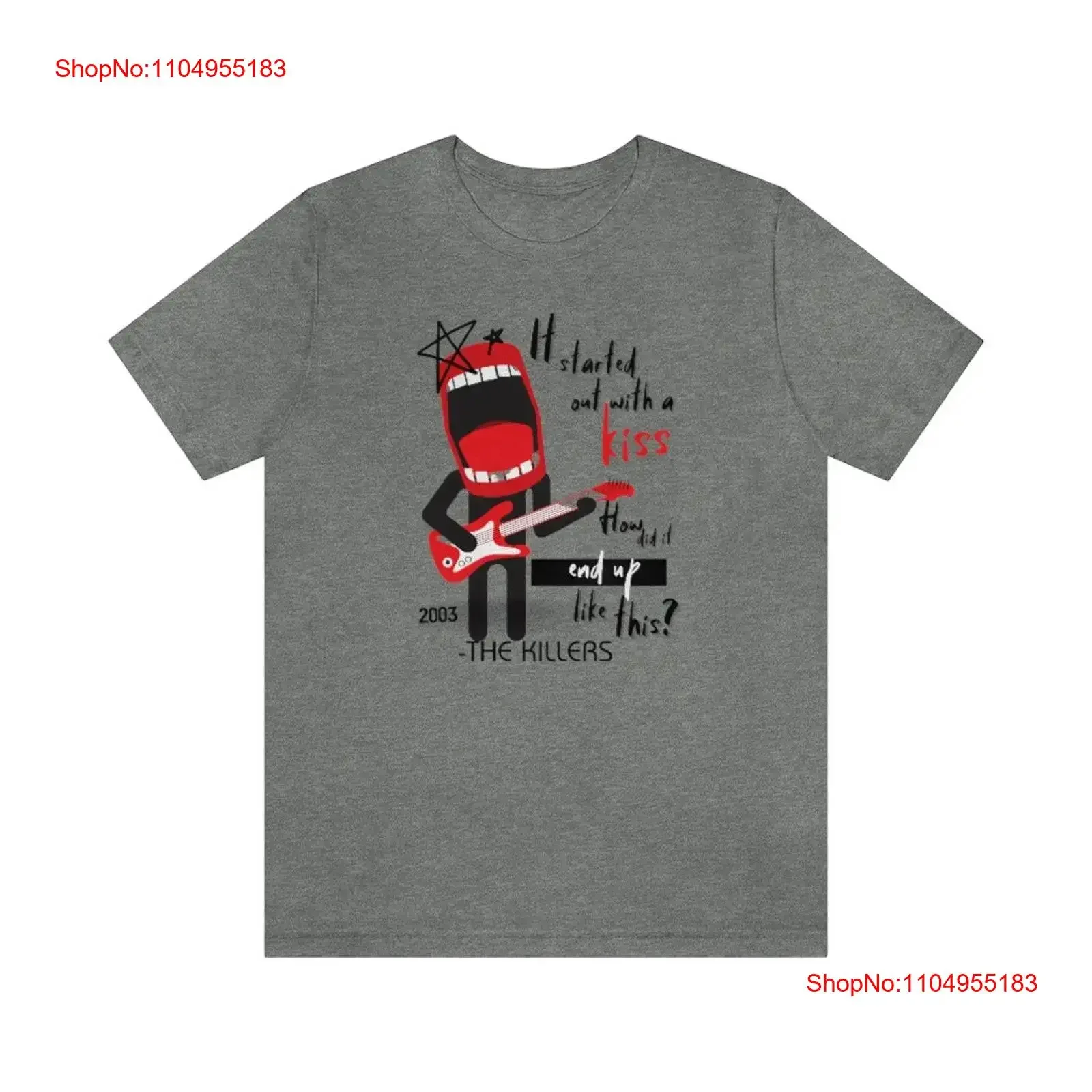

The Killers Lyric T Shirt Mr Brightside vintage Washed Stylish Breathable designer clothes Slightly Stretched Casual Unisex