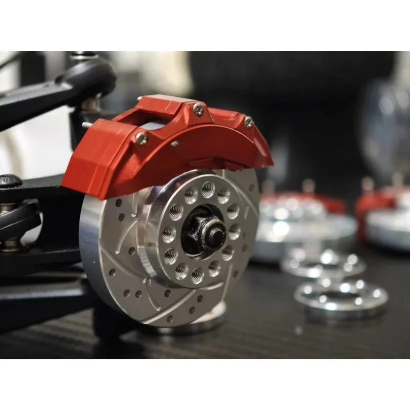 7075 Aluminum Alloy Brake Caliper Brake Discs for KM RAM1500 TANK 300 F150 RC Crawlers Compatible with 2.2