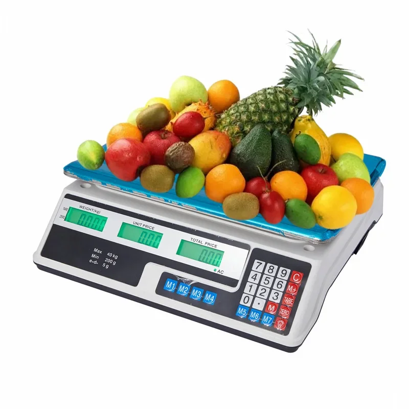 ACS 30kg 40kg Digital Pricing Scale Green backlight electronic balance electronic digital weighing scale supermarket price scale