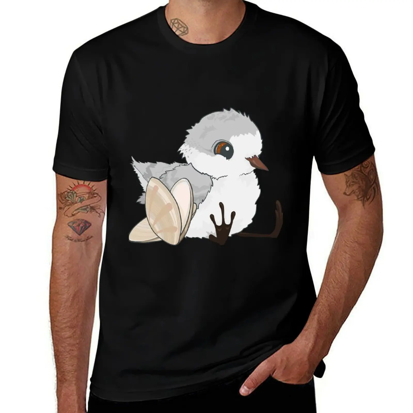 Piper - Baby Sandpiper with Shells T-Shirt Urban Style Casual Short Sleeve Top T-Shirt