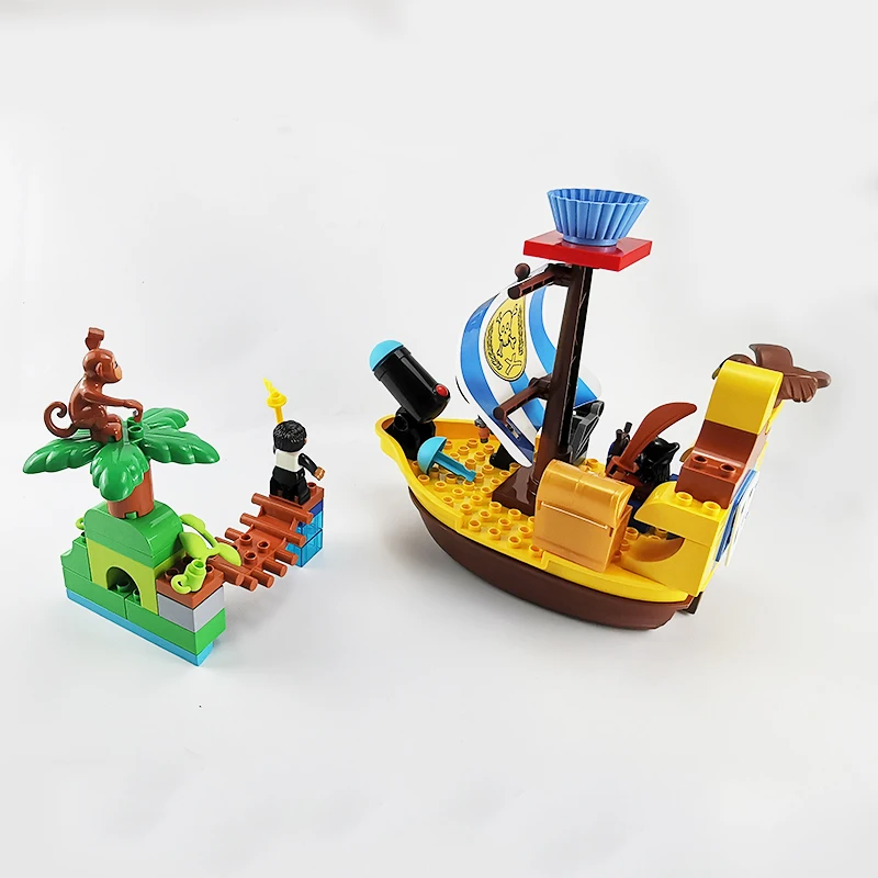 Big Size Building Blocks Family Yacht Boat Moc Construction Accessories Compatible Large Bricks DIY Assembly Toy for Children