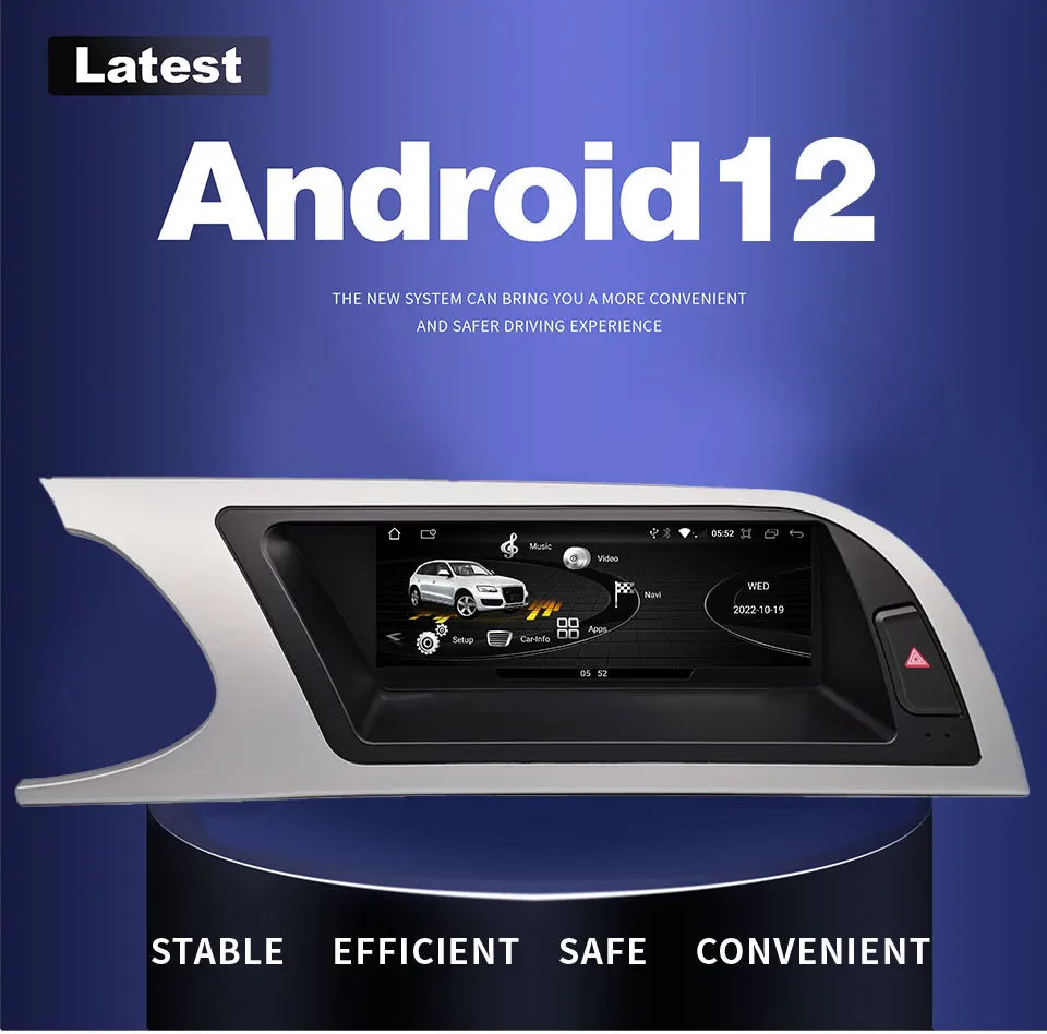 Wireless Carplay Android 13 Car Multimedia Player For Audi A4 B8 2009-2016 8 Core CPU GPS Navi Google play store Tablet