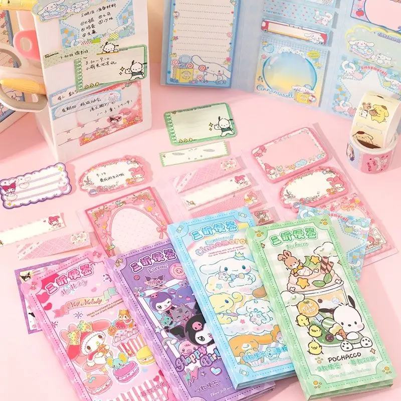 Kawaii Cartoon Kuromi Paste Sticky Note Cute My Melody Cinnamoroll Pochacco Notebook Student School Office Stationery