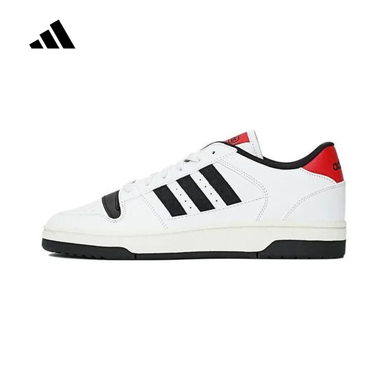 Adidas Mens Low Top Skateboarding Sneakers KK1283 White Black Red