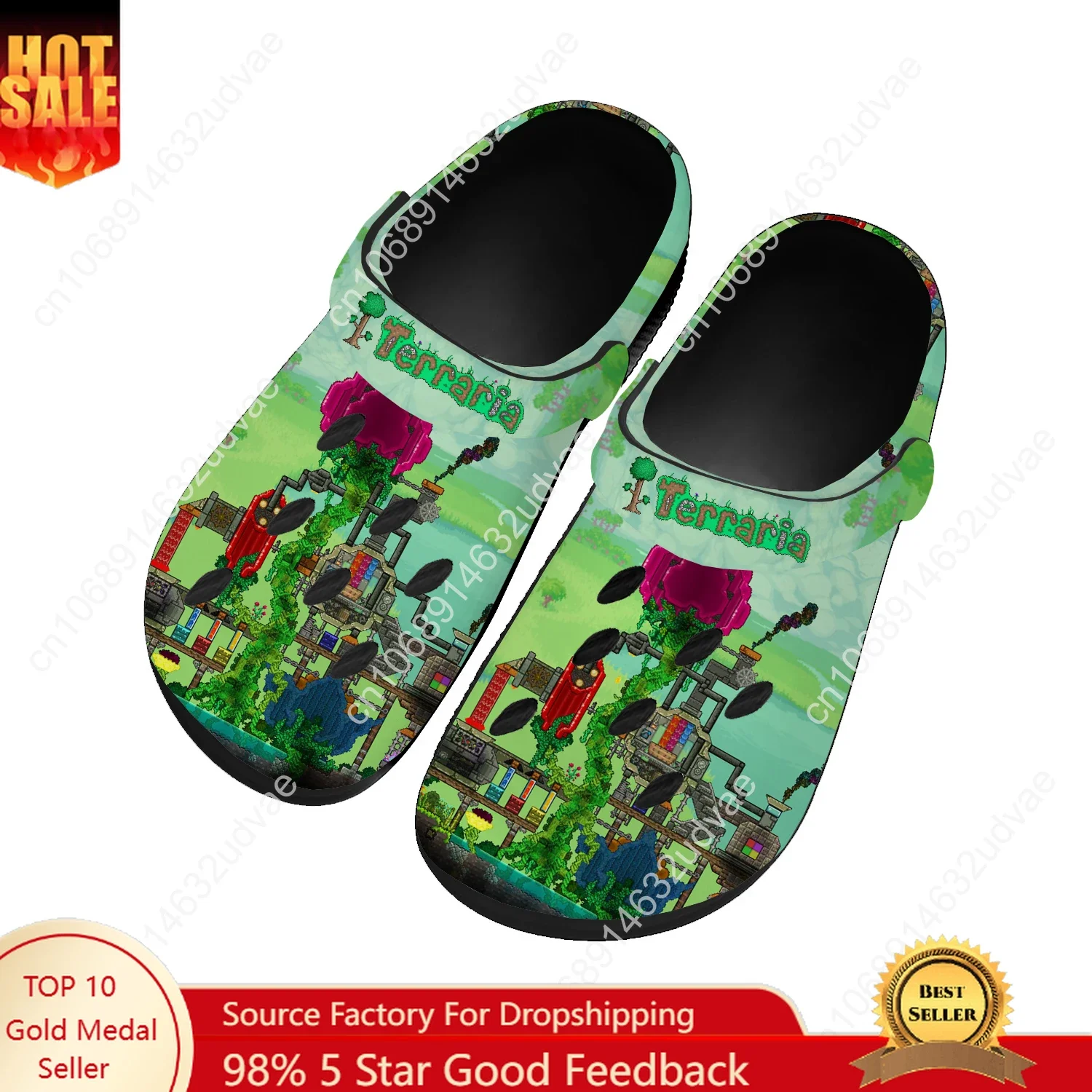 

Terraria Water Shoes Men Women Teenager Comfortable Home Garden Clogs Custom Sandals Beach Breathable Hole Slippers