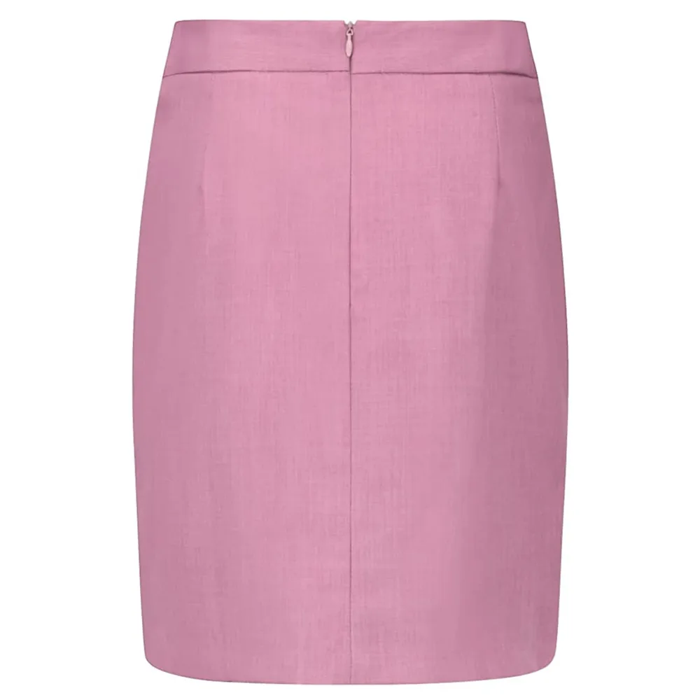 Women's Business Suit Set Formal Short Sleeve Double Breasted Solid Color Blazer and With Bag hip Short Dress