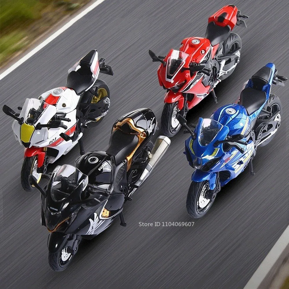 1:18 R1 سوزوكي هايابوسا GSX1000R هوندا Fireblade سبيكة نموذج دراجة نارية دييكاست سيارات لعب العجلات الأمامية توجيه الهدايا المقتنيات #3