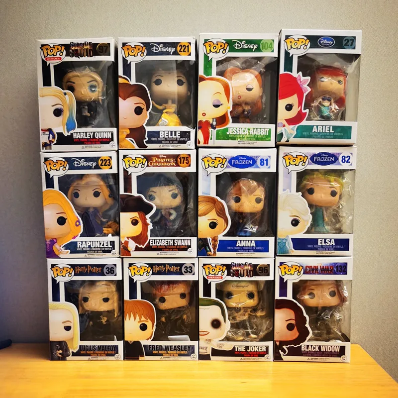 Funko Pop Harry Potter Figures Spider-Man Frozen Anime Movie Toys Disney Princess Jasmine Aladdin Figure Model Toy Birthday Gift