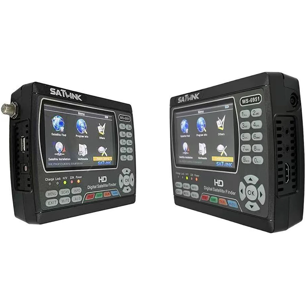 Satlink WS‑6951 Satellite Finder Meter DVB‑S DVB‑S2 MPEG‑2 MPEG‑4 Backlight LCD Digital TV Signal Detector