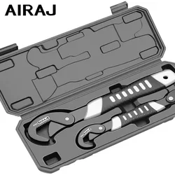 AIRAJ-llave de tubo multifuncional mejorada, herramienta de reparación Manual de servicio pesado Universal para el hogar, apertura ajustable