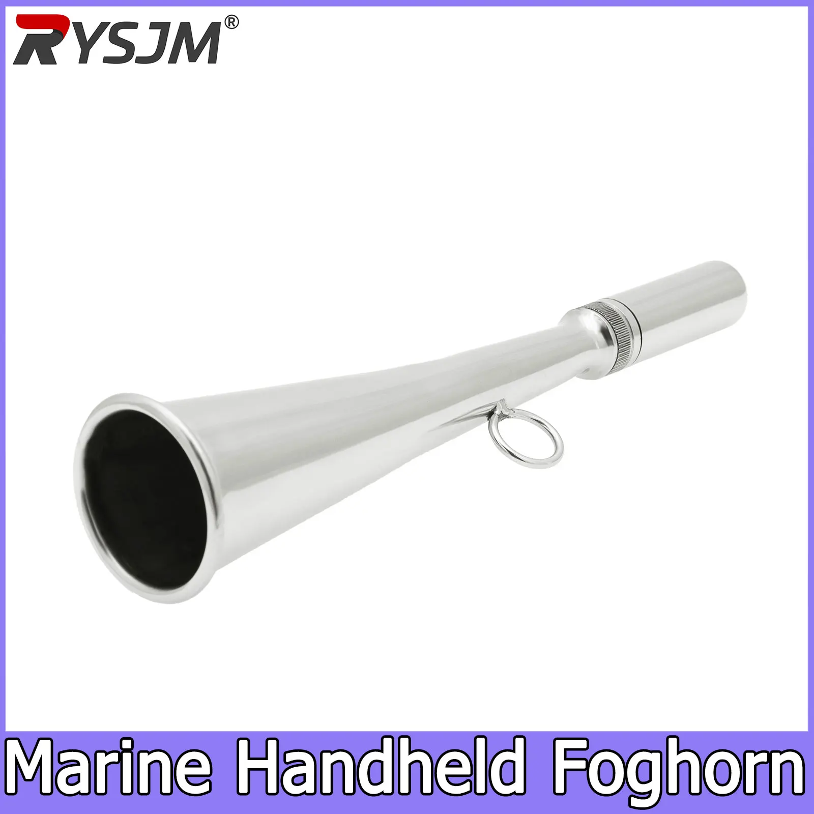 Marine Handheld Foghorn 185MM Stainless Steel Fog Horn Removable Mouthpiece Accessory Sturdy Structure Fog Horn for Boat