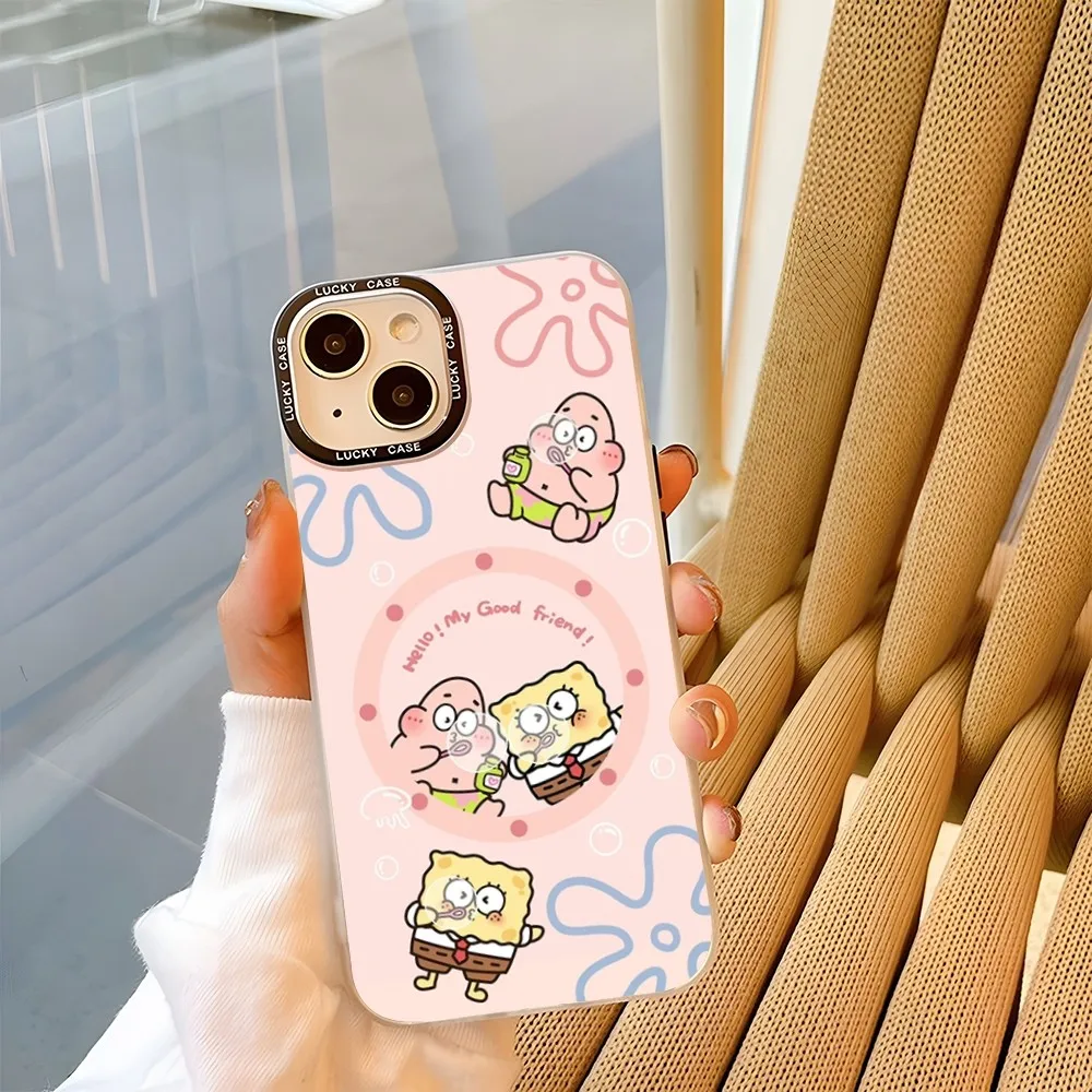 SpongeBob SquarePants Phone Case For Samsung S23 S20 S21 A12 A34 A24 A13 A23 A22 A05s Ultra Gradient IMD Clear Matte Cover