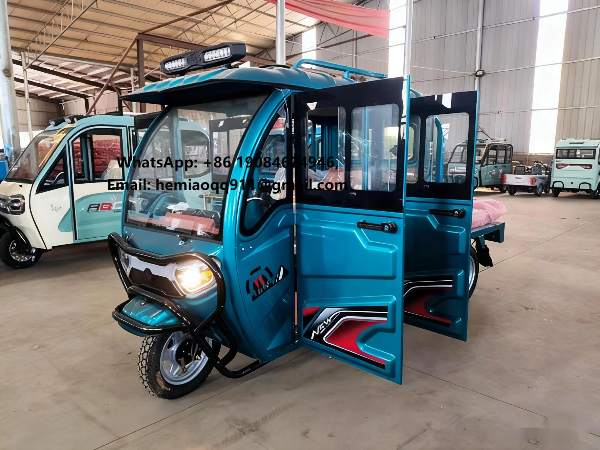 Electric Motorized Cargo Tricycles Wholesale Price 3 Wheels Brushless Motor 60V Electric Motorcycle 1000w with Cabin Trike