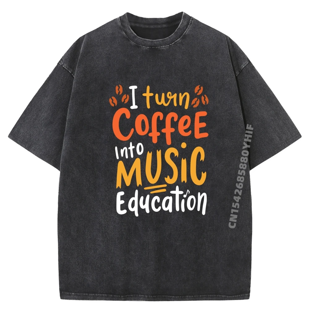 

Music Education Coffee Music Teacher Luxury Designer Hot Sale Mens Camisa Big Size Washed Shirt Japan Style