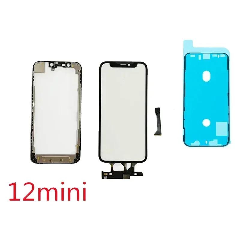 2in1 Frame External Glass With Touch Digitizer Screen With OCA For iPhone 12 mini 13 Pro Max TP Replacement