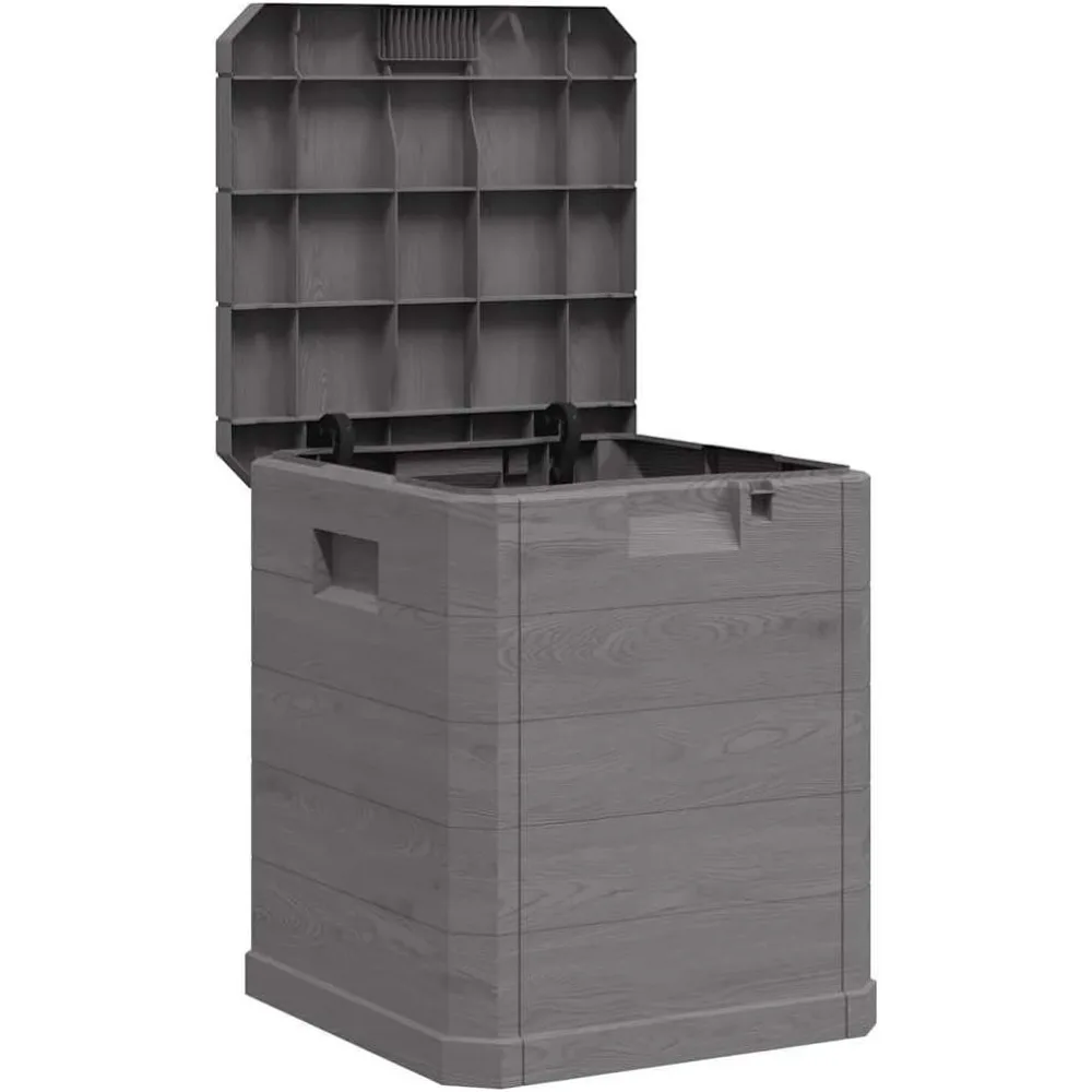vidaXL Caja de Almacenamiento de Jardín 90L Marrón Baúl para Cojines Almohadas Mantas Herramientas Patio Terraza