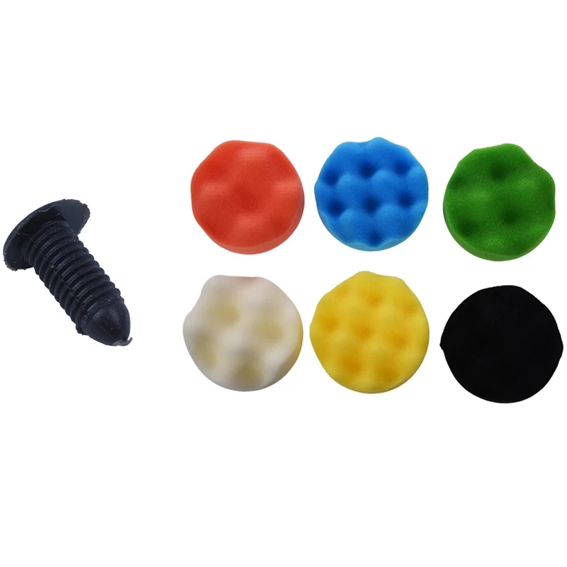 25Pcs Plastic Push In Rivets Clip 8Mm Hole Black & 1 Set Polishing Buffing Pad Auto Car Polishers And Buffers Wax Set