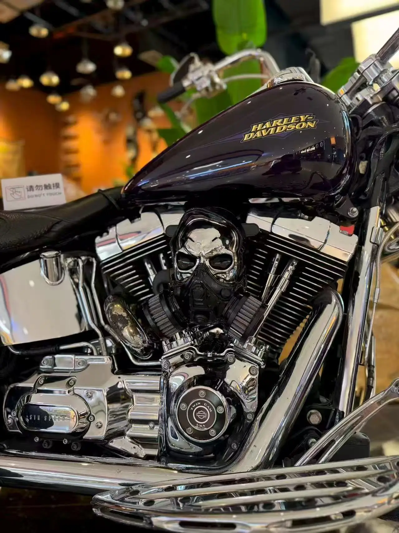 Motorcycle Skull High Performance How Flow Air Filter Air Intake For Harley Touring Models 2008-2016 Cruiser Models 2011-2017