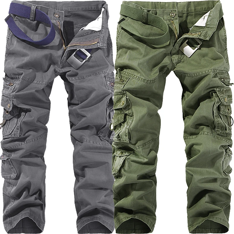 

Loose Men's Workwear Pants Korean Sle Large Size Casual Trousers with Multiple kets Faionable Urban Cotton Khaki
