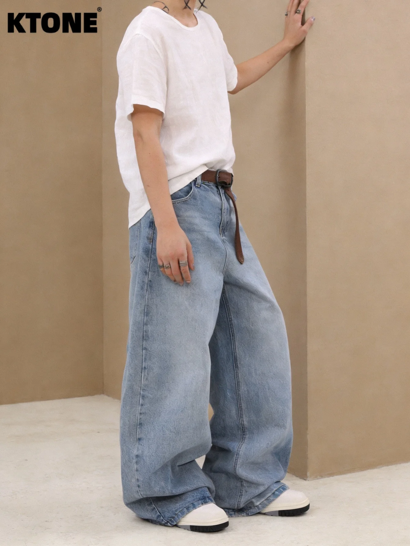 

Light Retro Y2K Blue Baggy Jeans For Dating Original Drip Style Daily Trousers No accessories or belts included