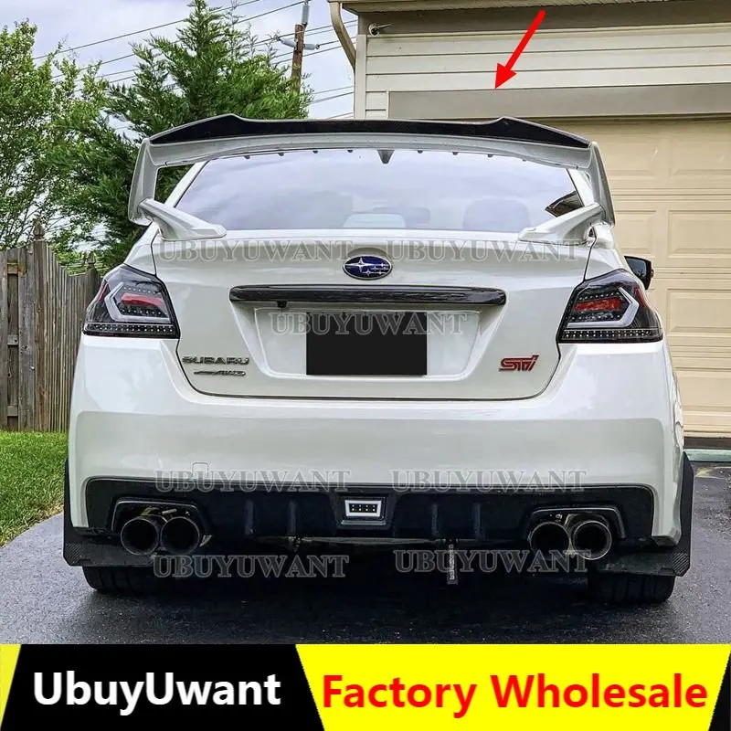 

UBUYUWANT Fit For 2015 2016 2017 2018 2019 2020 2021 Subaru WRX STI 4th Gurney Flap Rear STI Trunk Lip Spoiler Real Carbon Fiber