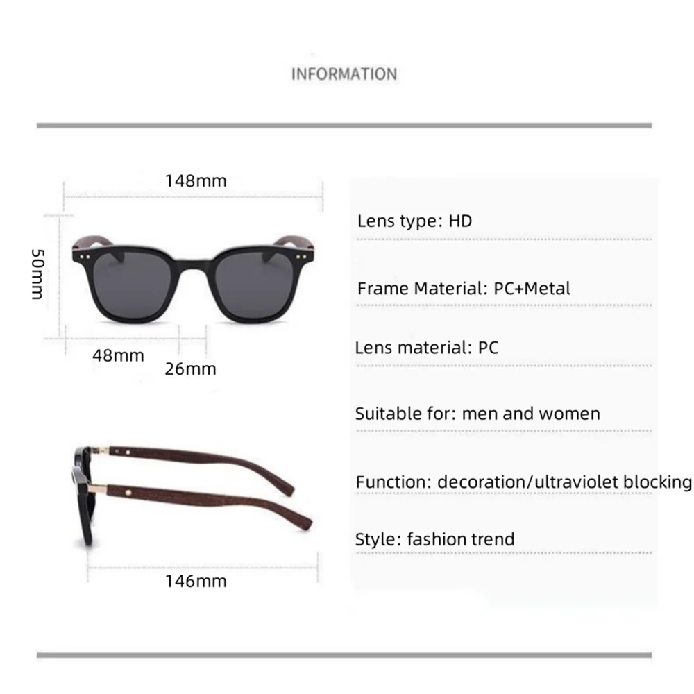 New Men Vintage Wooden Frame Sunglasses Classic Sun Glasses Men Polarized UV Protection Driving Eyewear Outdoor Shades Goggles