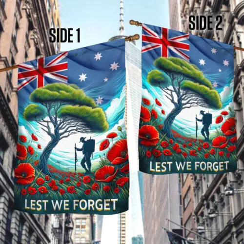 Australian Veteran Anzac Day Lest We Forget Flag Garden Flag