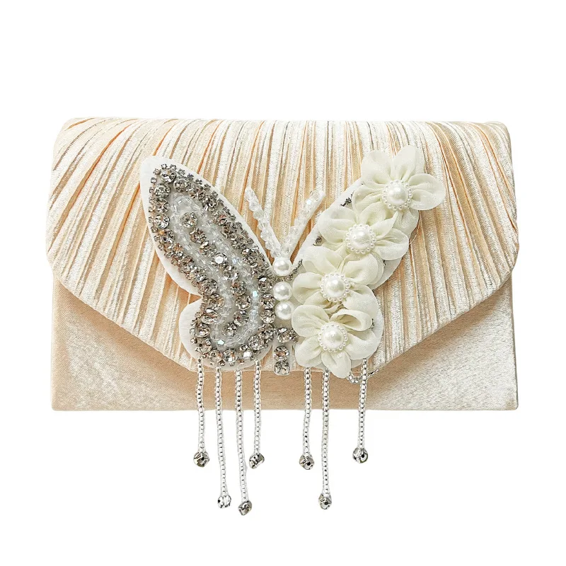 

Женский универсальный нишевый дизайн, банкетный клатч, женская сумка для ужина с морщинистыми стразами, косая сумка, роскошные сумки