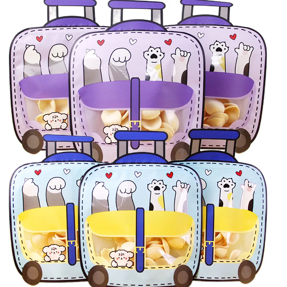 5/10/15/20/30pcs Cute Cartoon Blue and Purple Backpack Candy Bag Reusable Gift Bags Kids Birthday Snack Candy Party Supplies