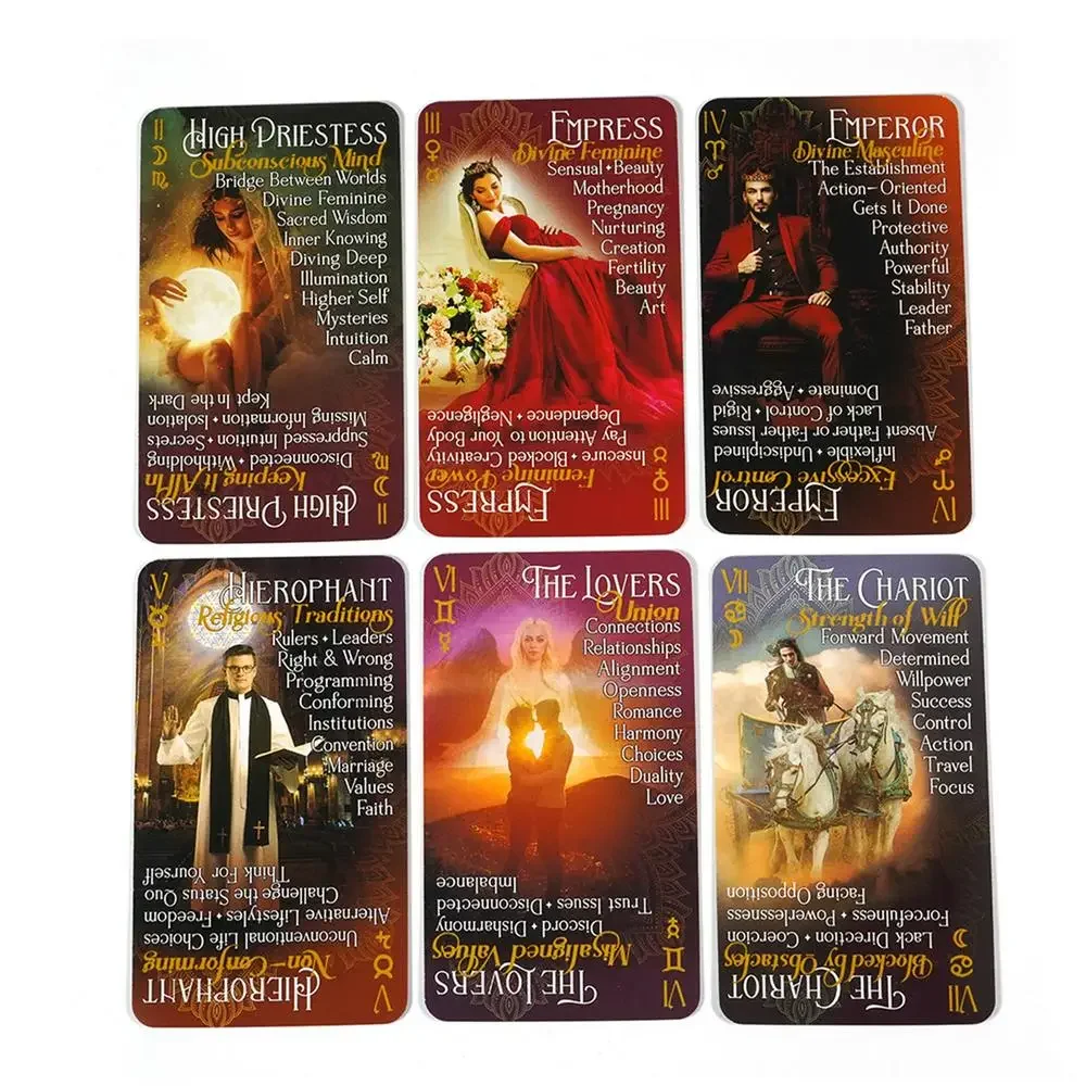 iN2IT Tarot Deck with Keywords A 78 cards English Version Board games Beginners Learning Tarot Deck with Meanings Oracle Cards