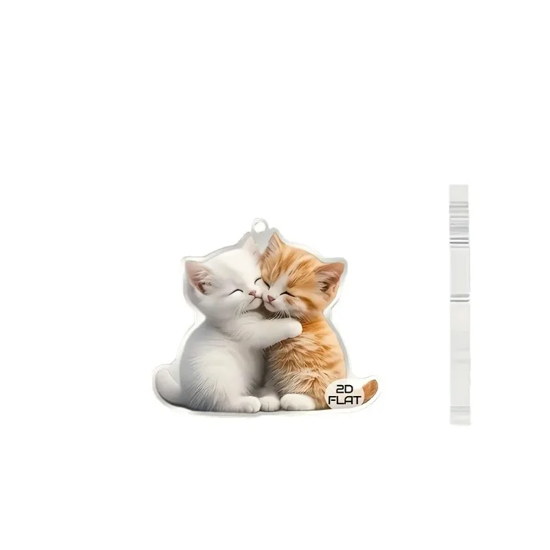 2D Cute Kitten Embracing Acrylic Earrings Hanging Decoration Earrings Cute Cat Animal Pendant Jewelry Accessory Collection Gifts